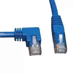 Image of Tripp Lite N204-003-BL-LA Left-Angle Cat6 Gigabit Molded UTP Ethernet Cable (RJ45 Left-Angle M to RJ45 M) Blue 3 ft. (0.91 m)