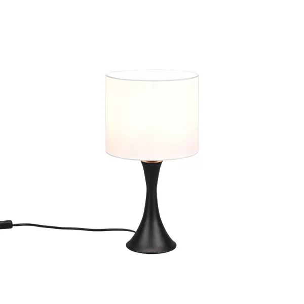 Image of Sabia Modern 20cm Table Lamp with Round Shade Black Matt
