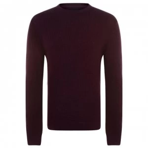 Image of Firetrap Blackseal Waffle Jumper Mens - Burgundy