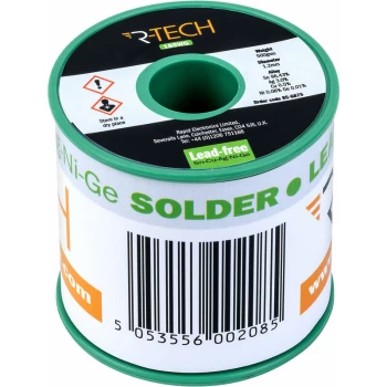 Image of 856875 Lead-Free Sn-Cu-Ag-Ni-Ge Solder 18SWG 1.2mm 0.5kg - R-tech