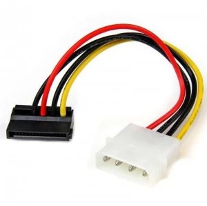 Image of 6in 4 Pin Molex To Left Angle Sata Power Cable Adapter