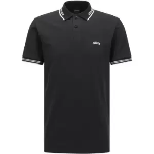 Image of Boss Paul Pique Polo Shirt - Black
