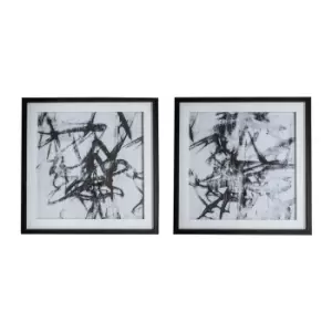 Image of Set of 2 Monochrome Line Design Wall Art