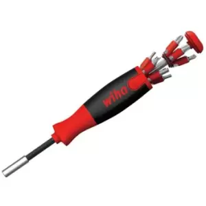 Image of 38606 LiftUp 25 Magnetic Screwdriver with Bit Magazine (sl, ph, pz, tx, Hex) - Wiha