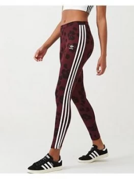 Image of Adidas Originals Aop Tights - Maroon