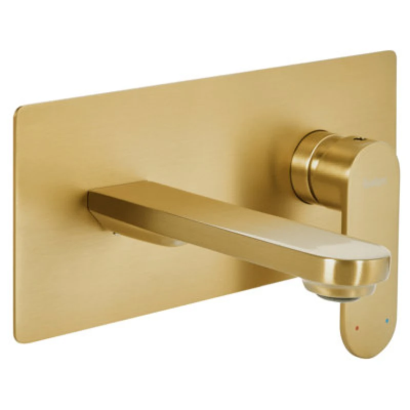 Image of Beliani Wall Mounted Basin Mixer Tap Chungara Brass Gold