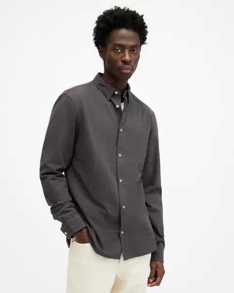 Image of AllSaints Lovell Long Sleeve Ramskull Shirt