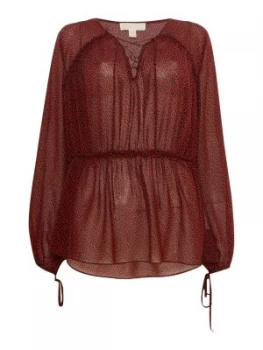 Image of Michael Kors Mini graphic leopard top Red