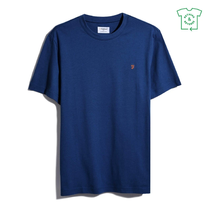 Image of Farah Danny Reg Tee Regular Fit T-Shirts X Small Blue 58193419310