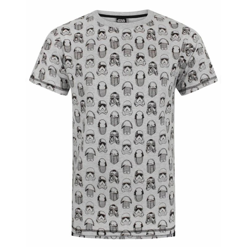 Image of Star Wars Star Wars Men Short Sleeved T-Shirt in Grey Size: X-Large Grey XL Male 5060534611528