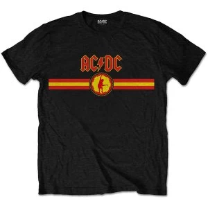 Image of AC/DC - Logo & Stripe Unisex Small T-Shirt - Black