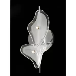 Image of Ceiling / Wall lamp Otto 2 Bulbs G4 Bar, polished chrome / frosted glass