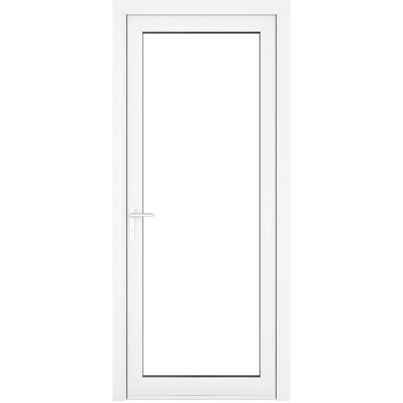 Image of Crystal Triple Glazed Single Door Full Glass White Rh 920 X 2090Mm Clear, White 3RRHW92209CLTG