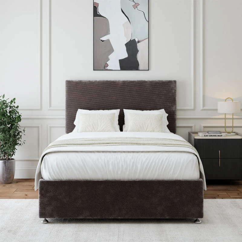 Image of Bedmaster Bedmaster Chenille Divan Base in Charcoal Size: Single Charcoal Single Unisex 9508153474859
