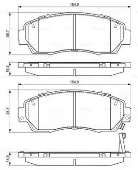 Image of Bosch 0986494685 Brake Pad Set BP1680 Disc Brake Front Axle