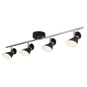 Image of LED 4 Light Spotlight Bar Chrome, Matt Black