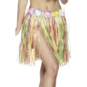 Image of Hawaiian Hula Flower Skirt Short Multi-Coloured