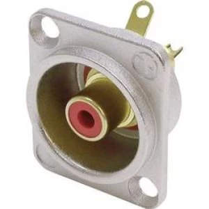 Image of RCA connector Sleeve socket straight pins Number of pins 2 Silver Red Neutrik NF2D2