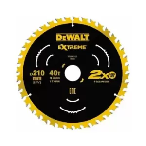 Image of DT20433-QZ Extreme 210 x 30mm 40T tct Saw Blade - Dewalt