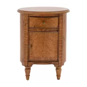 Image of Gallery Interiors Highgate Drum Side Table in Natural Wood