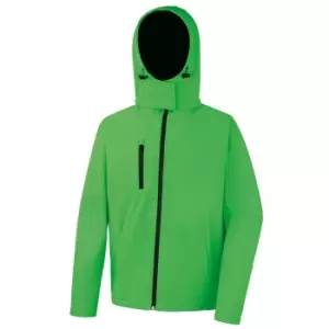 Image of Result Core Mens Lite Hooded Softshell Jacket (XL) (Vivid Green/Black)