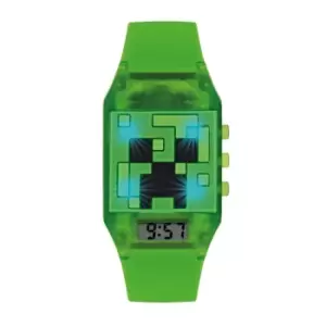 Image of Minecraft Kid's Green Silicone Strap Watch
