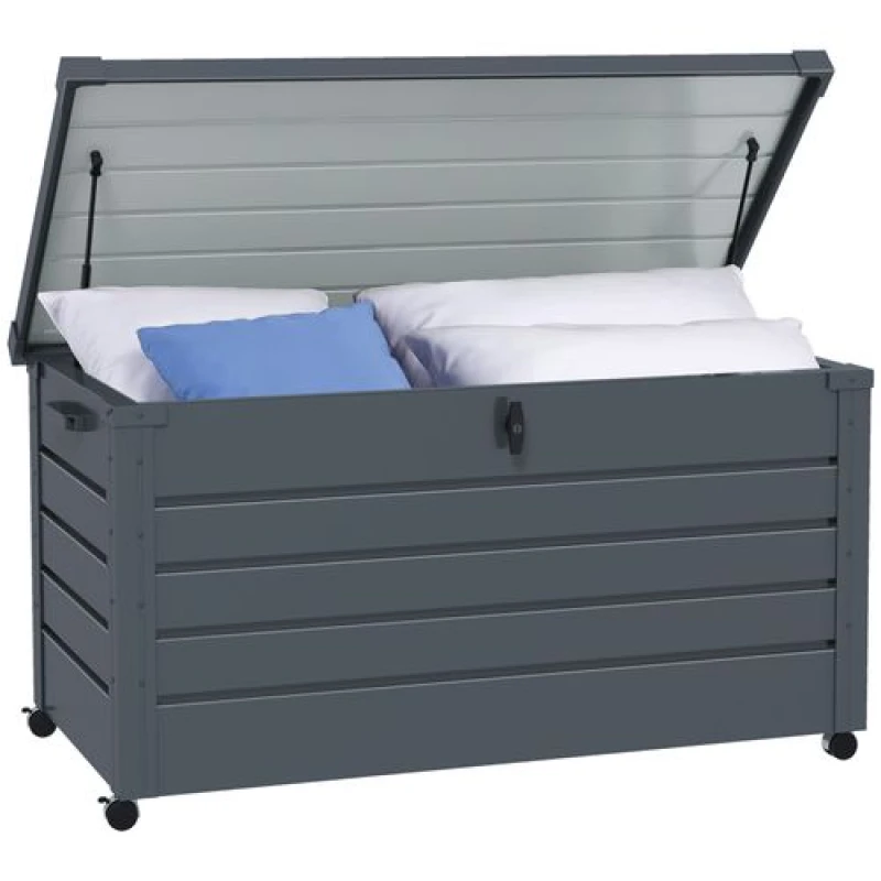 Image of Outsunny 331L Outdoor Storage Box Waterproof With Wheels And Lock, Grey 84G-187V01CG