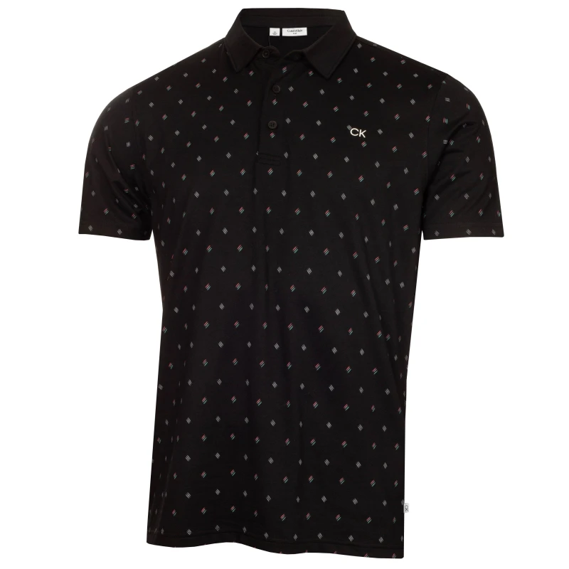 Image of Calvin Klein Golf Mens Short Sleeve Performance Polo Shirt Short Sleeve Performance Polos Small Black 36111003350