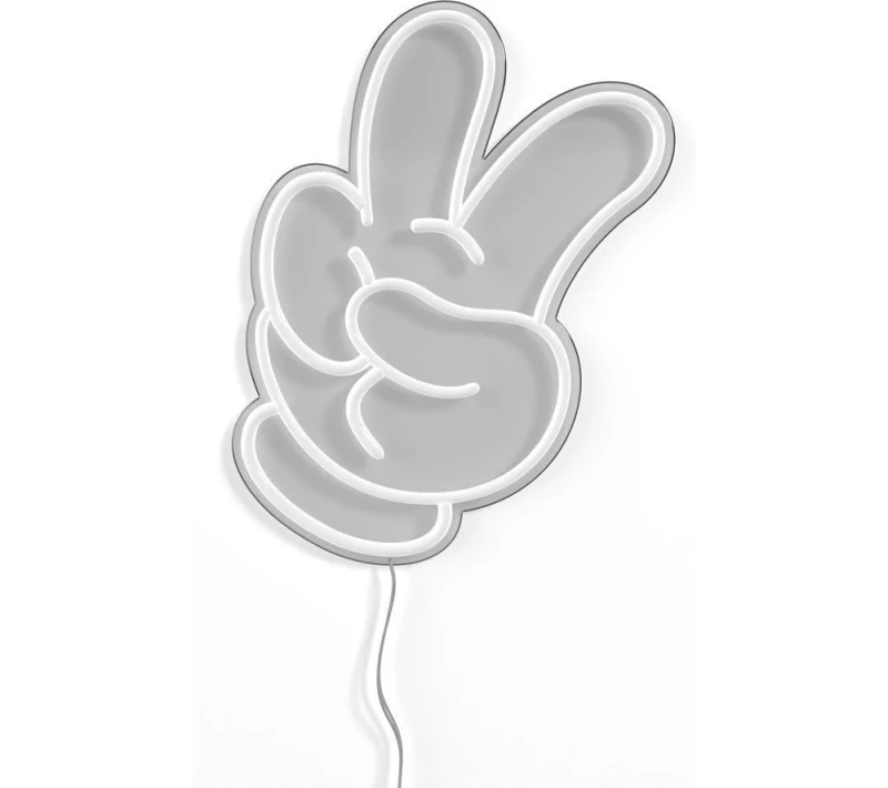 Image of YellowPop Yellowpop Disney Mickey Mouse Glove Peace LED Neon Sign