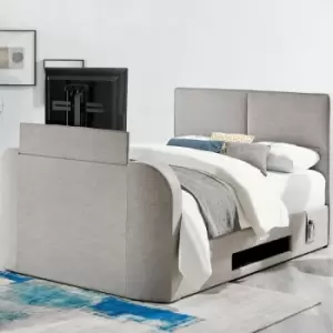 Image of Iris Upholstered tv Bed Mid Grey - King Size Bed Frame Only - Grey