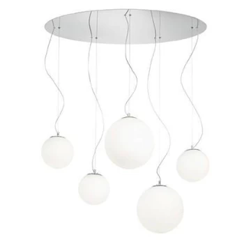 Image of Mapa Bianco 5 Light Cluster Ceiling Pendant White, E27