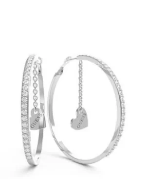 Image of Guess Guess Heart To Heart Ladies Hoop Earrings