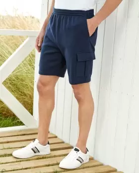 Image of Cotton Traders Cargo Jog Shorts in Blue