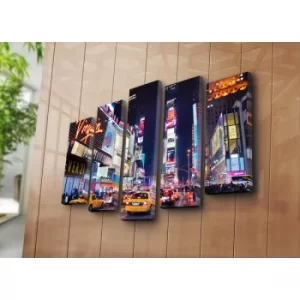 Image of 5PATK-86 Multicolor Decorative Canvas Painting (5 Pieces)