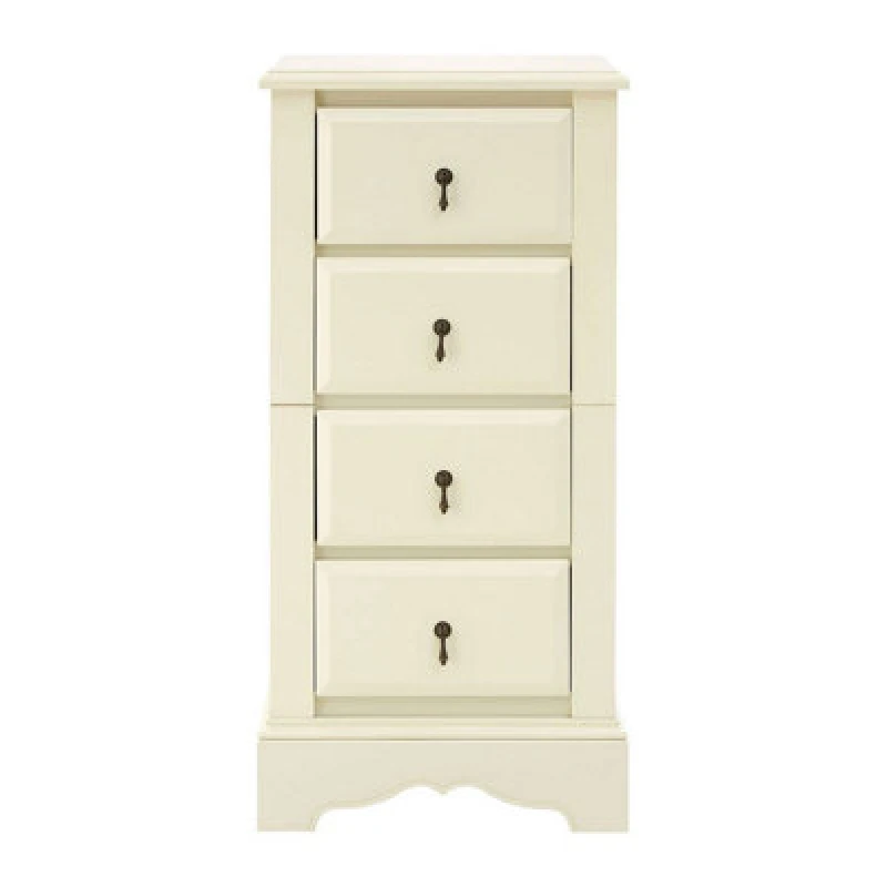 Image of Premier Housewares Florence 4 Drawer Chest, Muted Ivory Finish White