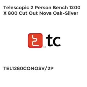 Image of TC Group Telescopic 2 Person Bench 1200 x 800 Cut Out Nova Oak-Silver