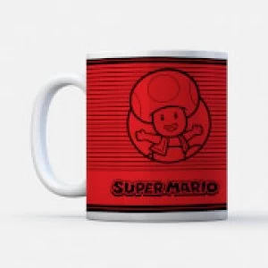 Image of Nintendo Super Mario Toad Retro Line Art Colour Mug
