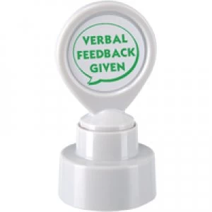 Image of Colop Motivational Stamp VERBAL FEEDBACK GIVEN Pre-Inked Green 148673