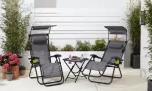 Image of Neo Cream Zero Gravity Chairs and Table - Garden & Outdoor