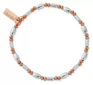 Image of ChloBo MBTOVAL Mixed Metal Twisted Oval Bracelet Rose Gold Jewellery