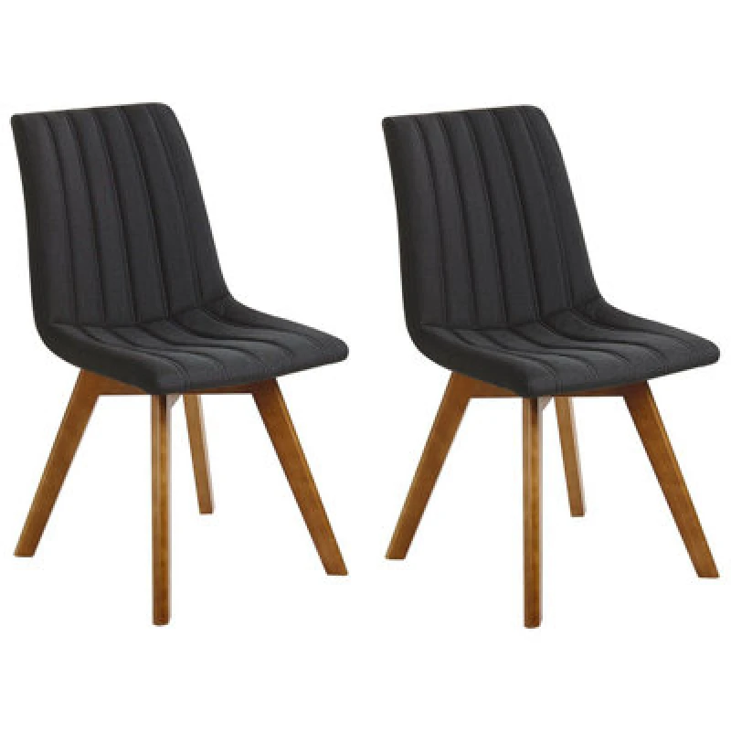 Image of Beliani Set Of 2 Dining Chairs Calgary Black