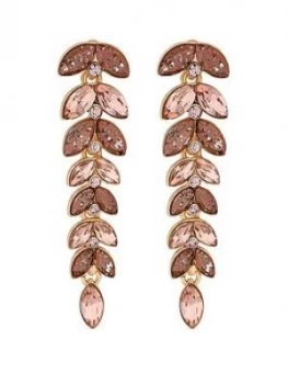 Image of Mood Mood Rose Gold Plated Pink Style Leaf Drop Earrings