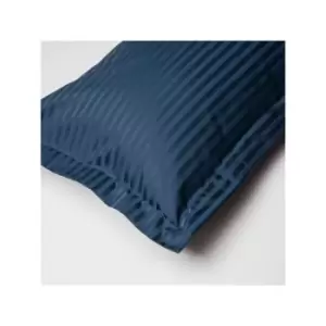 Image of Belledorm Hotel Suite Satin Stripe 540 Thread Count 100% Cotton Oxford Pillow Case, Navy