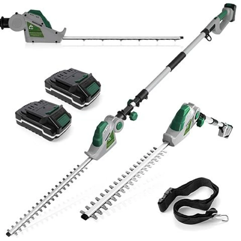 Image of GRACIOUS GARDENS 18V 2.4m Cordless Electric Hedge Trimmer Long Reach 2 Batteries Included - Gracious Gardens GGPTBUN