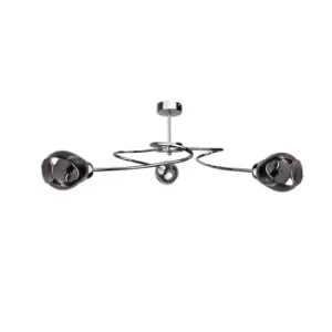 Image of Zahra Multi Arm Semi Flush Ceiling Light Silver, 67cm, 3x E27