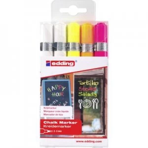 Image of Edding e-4095 4-4095-5999 Chalk White, Neon yellow, Neon orange, Neon pink 2 mm, 3 mm