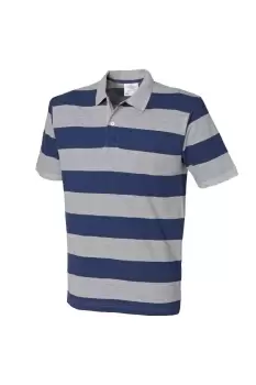 Image of Striped Pique Polo Shirt