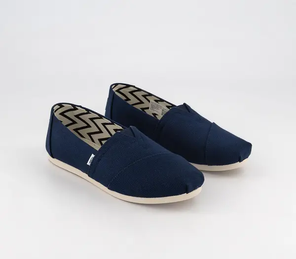 Image of TOMS Womens Alpargata Slip Ons Navy Blue, 6