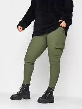 Image of Yours Cargo Legging - Green, Size 26, Women
