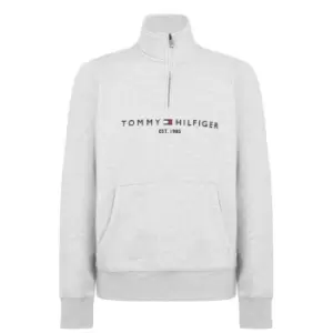 Image of Tommy Hilfiger Logo Mockneck Sweatshirt - Grey
